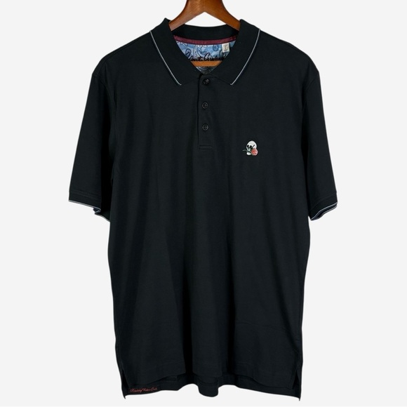 NEW Robert Graham Rossi Polo Shirt Sz L Short Sleeve Embroidered Skull Logo - Picture 4 of 13